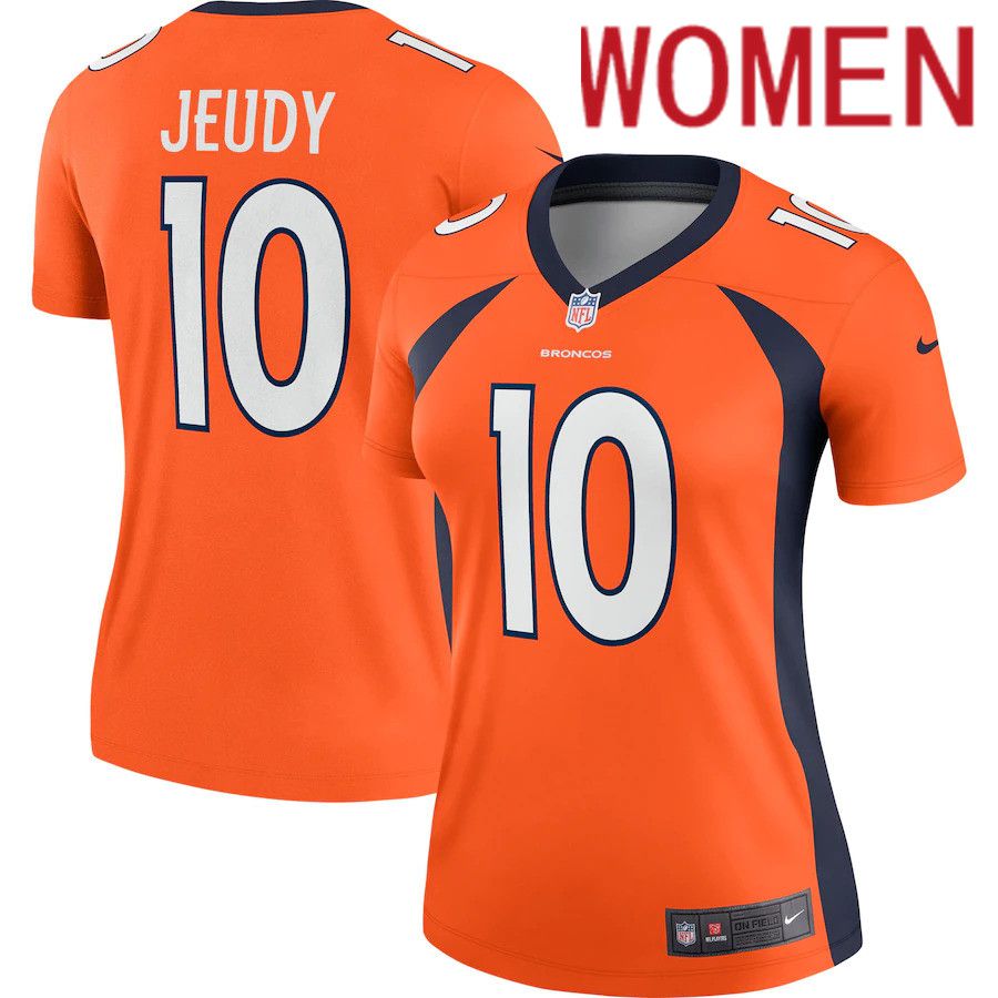 Women Denver Broncos #10 Jerry Jeudy Nike Orange Legend NFL Jersey